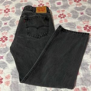 Levi's 505 Regular Fit Men's Faded Black Jeans 38x30 Grunge Indie Straight Leg